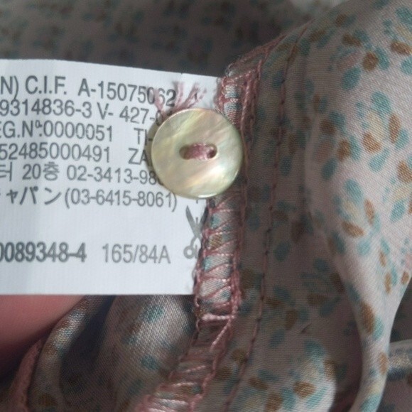 Zara soft & flowy shirt dress w/ pockets - pink & tiny floral print S - Picture 10 of 11